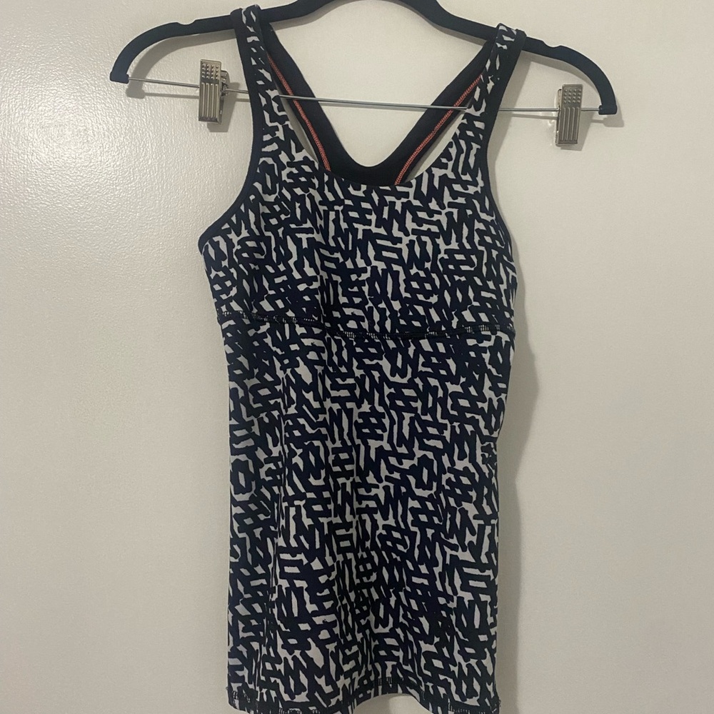lululemon athletica Black and White Patterned Tank Top
